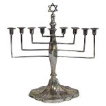 Large Judaica Menorah Set of Silver Multiarmed Candelabra 383g. Birmingham 1933