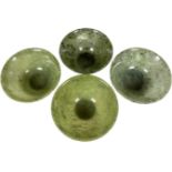 Set of 4 Oriental Chinese Spinach Jade Bowls 10cm