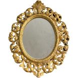 Vintage Gilt Metal Regency Style Mirror 48 x 37cm