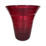 Large Cranberry Glass Vase