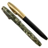 Two 14ct Gold Nibbed Sheaffer Bakelite Fountain Pens