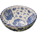 Oriental Blue & White Porcelain Bowl 36 cm