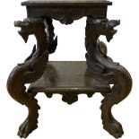 A Two Tiered Carved Japanese Dragon Table