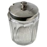 George V Silver Lidded Cut Glass Preserve Honey Jar. Sheffield 1911, Joseph Rodgers