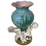 A Large Minton Majolica Vase or Lamp Base