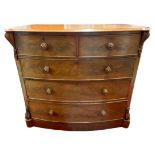 2 Over 3 Bow Fronted Early 19th Century Chest of Drawers