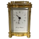 Fox and Simpson Brass Mounted Carriage Clock