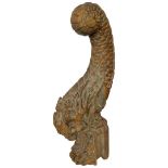 A Late 18th/Early 19th Century Carved Wooden Support with Dragon Detail