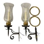 Handmade Pair of Cast Iron Gothic Style Wall Lights