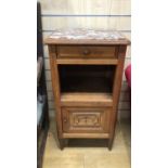 Marble Topped Pine Bedside Table