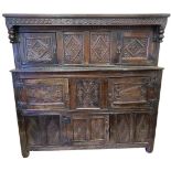 A Late 17th Century English Oak Court Cupboard, Dated 1688