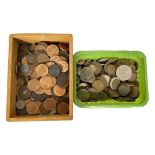 2 Boxes Assorted GB Coins, Victorian and Later and some Foreign Coins