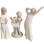 Three Nao Porcelain Girl Figurines 20cm