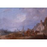 Edward Robert Smythe (British, 1810-1899) Coastal Scene with Fisherfolk