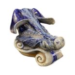 Martin Brothers,Robert Wallace Martin, Zoomorphic Spoon Warmer as a Hogs Head & Manta Ray. Signed &