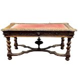 Carved Oak Library Table. Late 18th/Early 19th Century