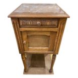 Marble Topped Pine Bedside Table