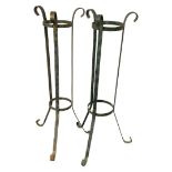 Large Pair of Wrought Iron 3 Arm Stands 100cm High