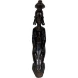 Good Quality West African Tribal Art Carved Ebony Female Figure 28.5cm