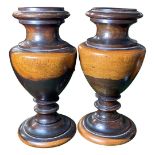 Pair of Lignum Vitae Candlesticks (2)