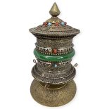 Far East Table Prayer Wheel with Scroll.