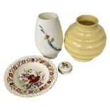 A Keith Murray Wedgwood Beehive Vase and other pieces