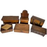 Collection of 6 Various Antique & Vintage Woodenware Boxes