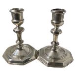 Heavy Cast Pair of Silver Candlesticks 698g. London 1967, Israel Freeman & Son Ltd