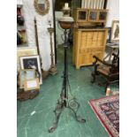 A Wrought Iron Oil Lamp Stand converted to Electric