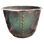 Large Victorian Coopered Copper Log Bucket 48 x 66cm