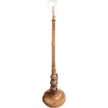 A Victorian Turned Wood Standard Lamp