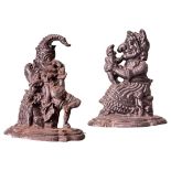 A Pair of Cast Iron Doorstops, fashioned as Mr Punch and Judy.