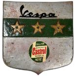 Fan Made Vintage 'Vespa Castrol Motor Oil' Wooden Advertising Sign 28cm