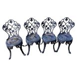 Set of 4 Cast Metal Edwardian Style Garden Chairs 83cm