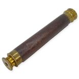 Small Brass Extending Telescope with Leather Covered Body.