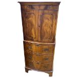 Reproduction Georgian Drinks Display Cabinet in a Yew Veneer