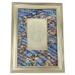 18th century pencil portrait of Dr Cumming late of Dorchester Beach in a hand marbled mount. Framed.