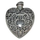 Silver Heart Shaped Scent Bottle. - 19.7 grams