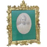 A French early 19th Century pastel and pencil portrait of a young child, signed E Beyerhaut (?)