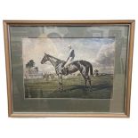 Late 19th Century Print of a Racehorse (background possibly is Epsom Racecourse)
