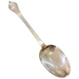 William III Period, Solid Silver Trefid Spoon / Trifid Spoon, 1690 Beaded Rat Tail.
