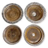 4 Old Sheffield Plate Wine Coaster, early 19th century in rococo revivial taste
