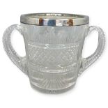 Two Handled Glass Jar With Silver Mount, Chester 1913.