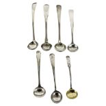 7x Georgian Mustard Spoons 69 grams - see description for list