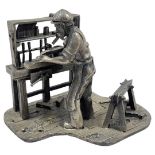 Pewter Model of a Carpenter from the Evergreen Collection - Richard Rice