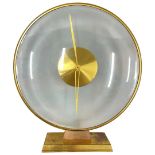 1950s Brass Clock with Glass Surround - movement by Junghans maker is Meister