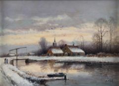 Niederlande, um 1900. Winterliche