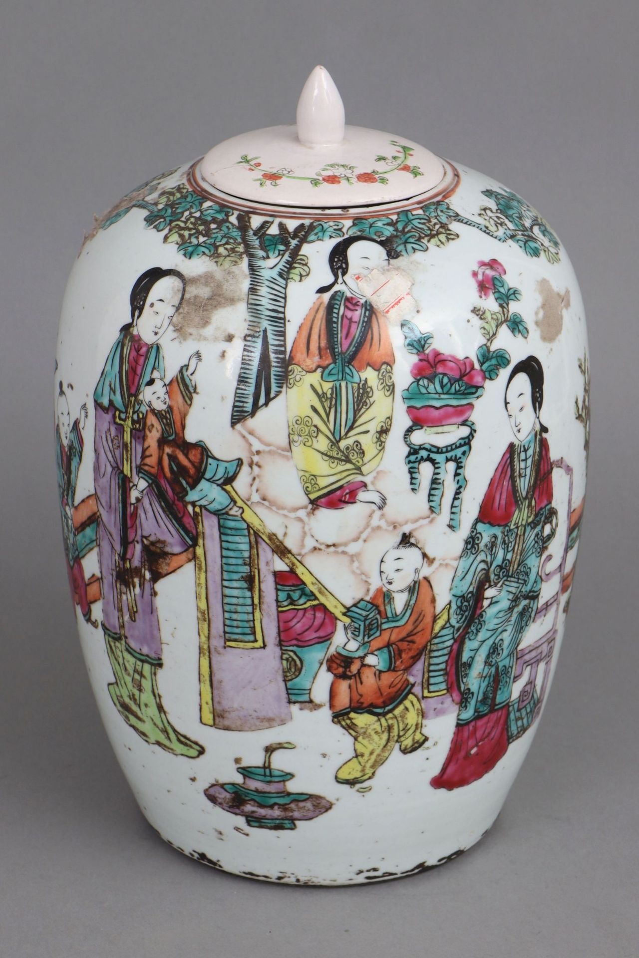 Chinesischer Porzellan Vorratsgefäß der Qing Dynastie