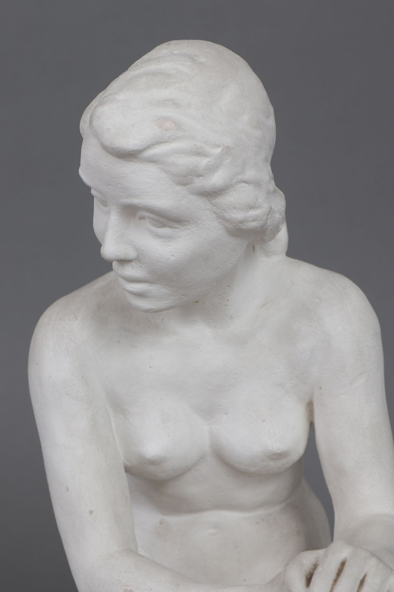 Gipsfigur, unbekannter Künstler, um 1930, ¨Sitzender weiblicher Akt¨ - Image 4 of 4