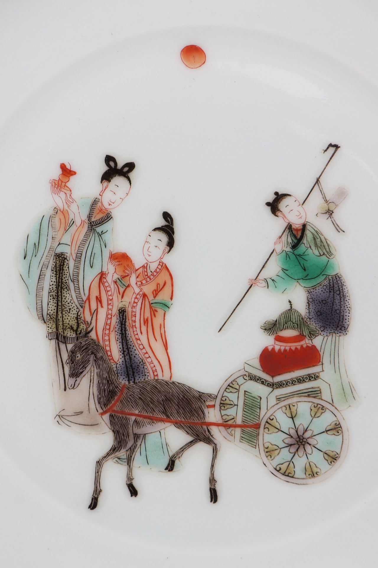 Chinesischer Porzellanteller mit Fencai-Malerei - Bild 3 aus 5
